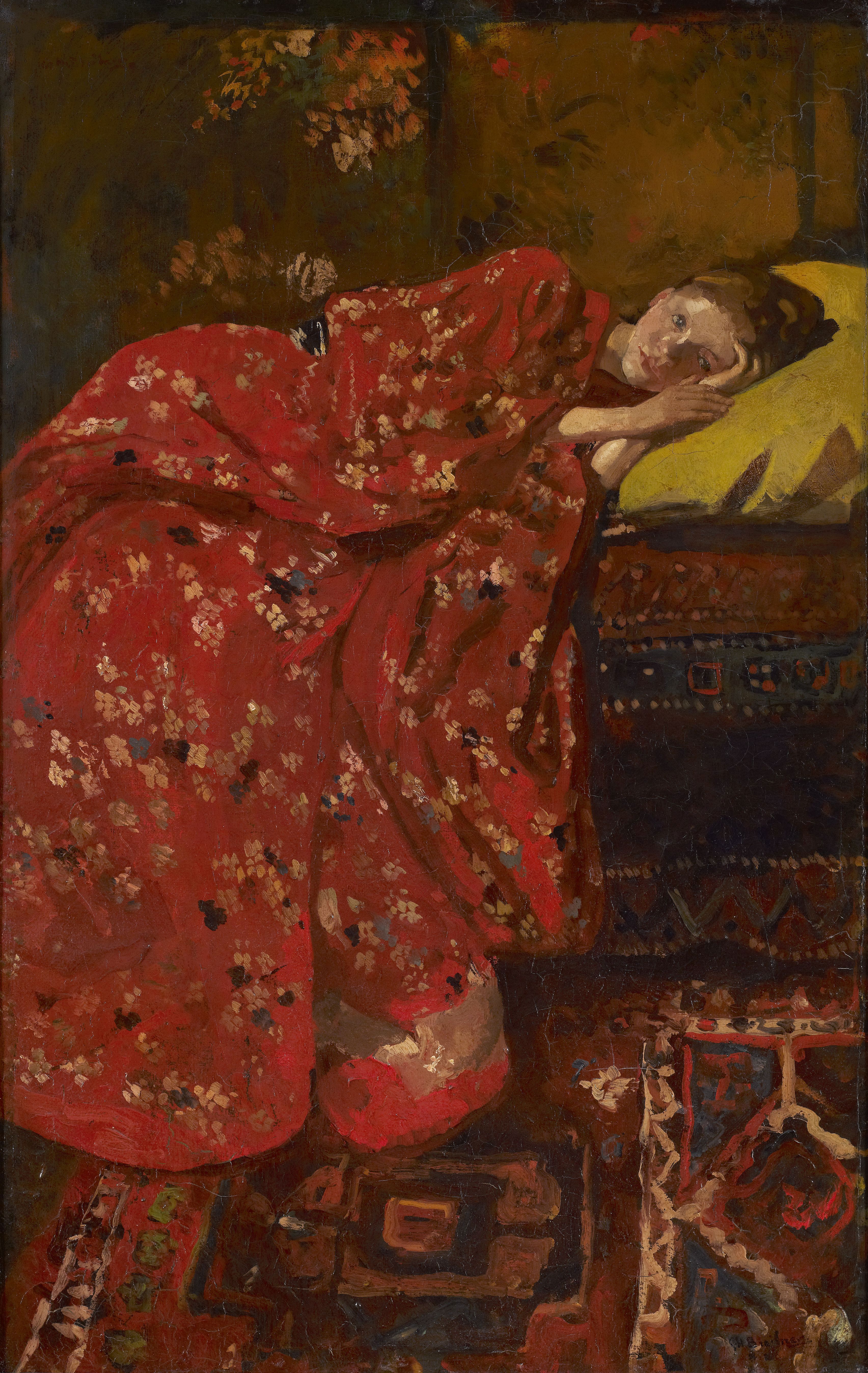 George Hendrik Breitner, Meisje in rode kimono (Geesje Kwak), circa ...